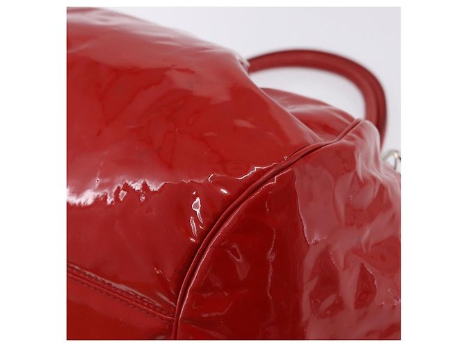 Borsa Salvatore Ferragamo Gancini in vernice Rossa Argento Auth BA15486 Rosso - vista 16