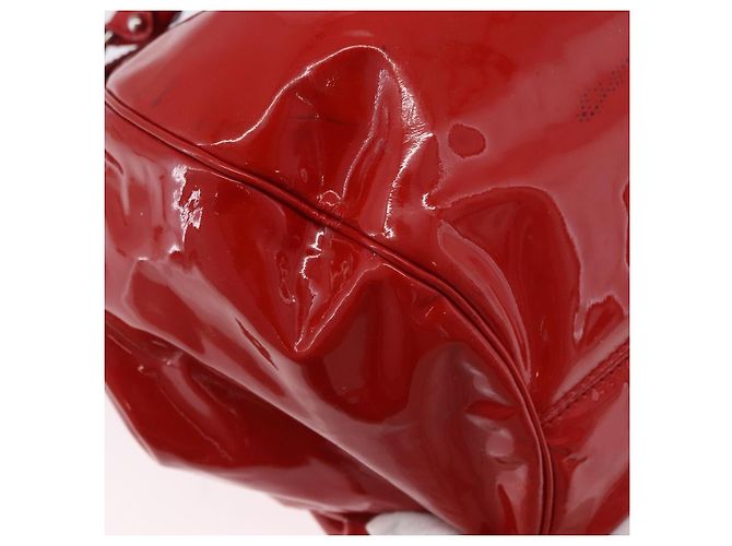 Borsa Salvatore Ferragamo Gancini in vernice Rossa Argento Auth BA15486 Rosso - vista 17