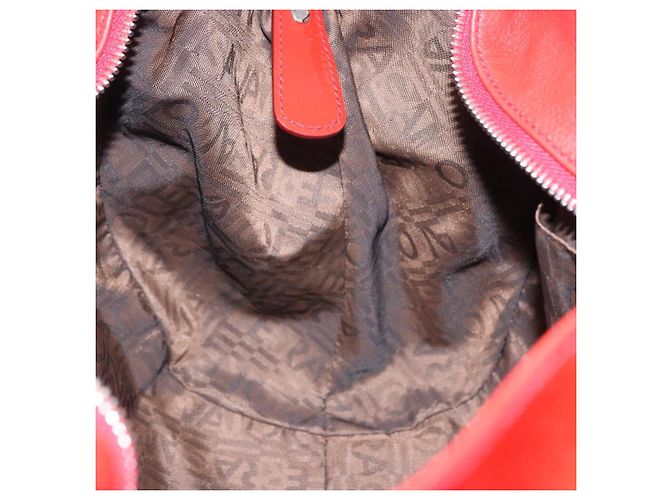 Borsa Salvatore Ferragamo Gancini in vernice Rossa Argento Auth BA15486 Rosso - vista 22