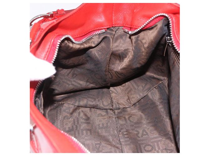 Borsa Salvatore Ferragamo Gancini in vernice Rossa Argento Auth BA15486 Rosso - vista 23