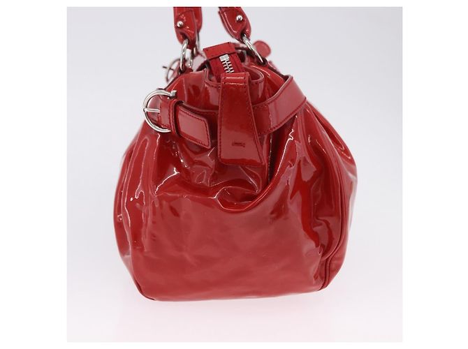 Borsa Salvatore Ferragamo Gancini in vernice Rossa Argento Auth BA15486 Rosso - vista 5