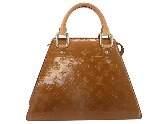 LOUIS VUITTON Monogram Vernis Mini Forsythe Hand Bag Bronze M91120 Auth ka5972 Bronzo - vista 13