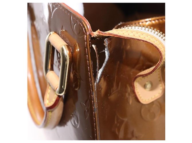 LOUIS VUITTON Monogram Vernis Mini Forsythe Hand Bag Bronze M91120 Auth ka5972 Bronzo - vista 9