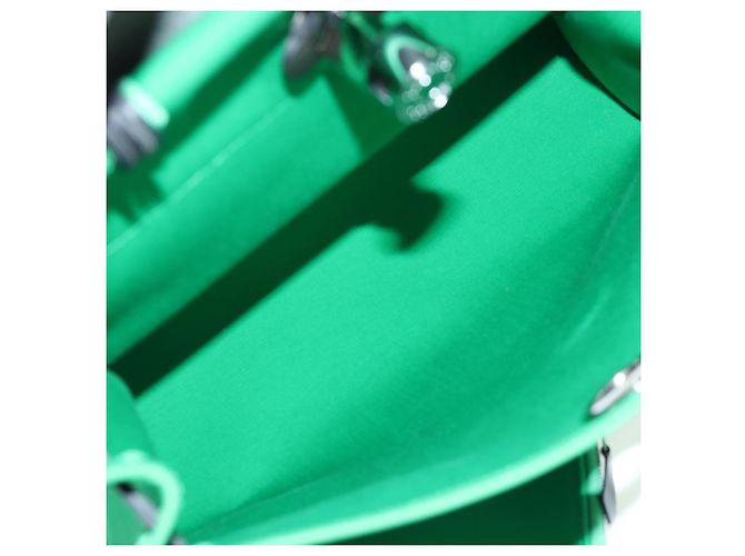 Hermès Borsa HERMES Air Zip PM Canvas 2way Verde Argento Auth 199157SM - vista 10