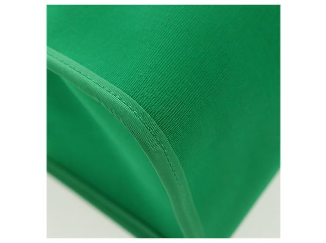Hermès Borsa HERMES Air Zip PM Canvas 2way Verde Argento Auth 199157SM - vista 16