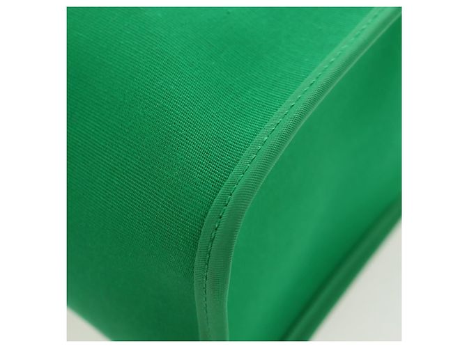 Hermès Borsa HERMES Air Zip PM Canvas 2way Verde Argento Auth 199157SM - vista 17