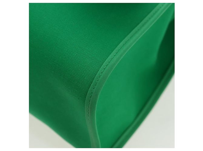 Hermès Borsa HERMES Air Zip PM Canvas 2way Verde Argento Auth 199157SM - vista 19