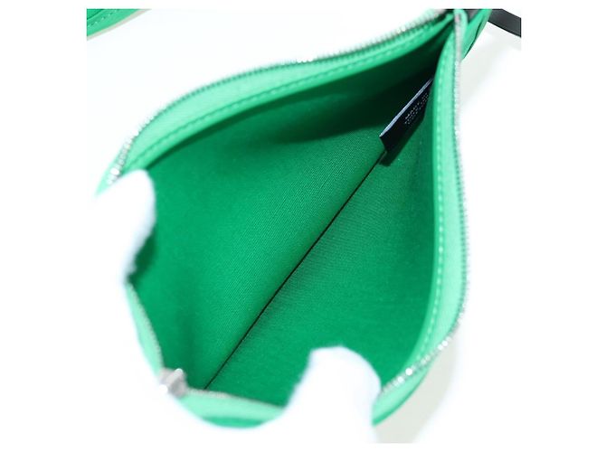 Hermès Borsa HERMES Air Zip PM Canvas 2way Verde Argento Auth 199157SM - vista 25