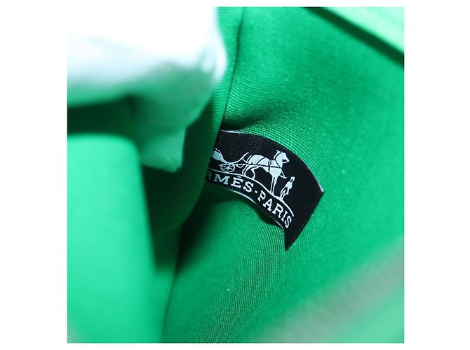 Hermès Borsa HERMES Air Zip PM Canvas 2way Verde Argento Auth 199157SM - vista 26