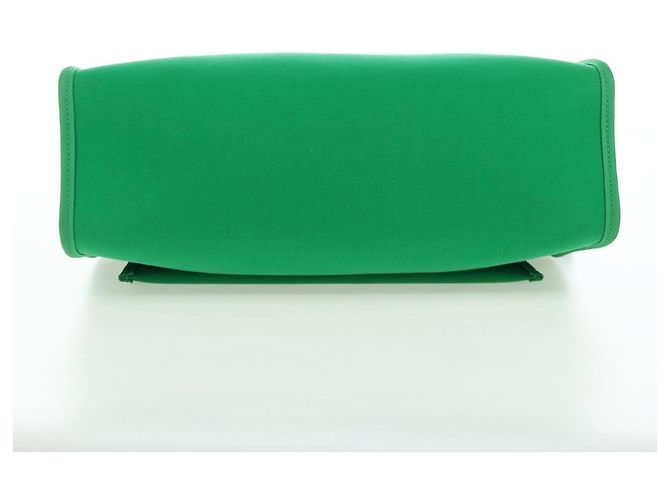 Hermès Borsa HERMES Air Zip PM Canvas 2way Verde Argento Auth 199157SM - vista 5