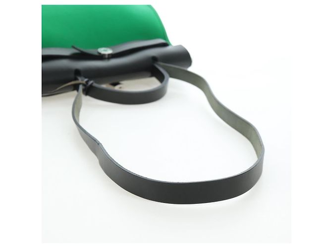 Hermès Borsa HERMES Air Zip PM Canvas 2way Verde Argento Auth 199157SM - vista 8