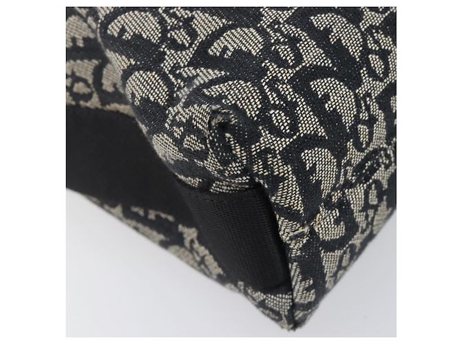 Borsa a tracolla Christian Dior Trotter Canvas Nero Argento Auth 199429 - vista 14