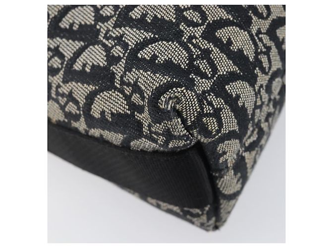 Borsa a tracolla Christian Dior Trotter Canvas Nero Argento Auth 199429 - vista 16