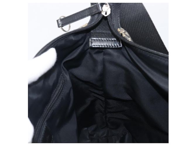 Borsa a tracolla Christian Dior Trotter Canvas Nero Argento Auth 199429 - vista 19