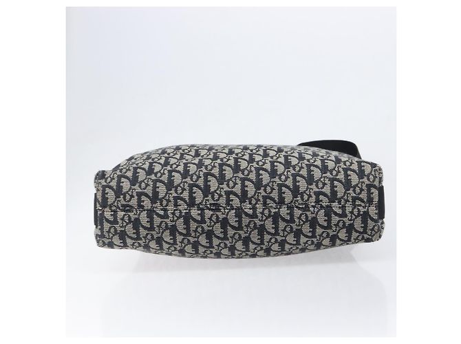 Borsa a tracolla Christian Dior Trotter Canvas Nero Argento Auth 199429 - vista 5