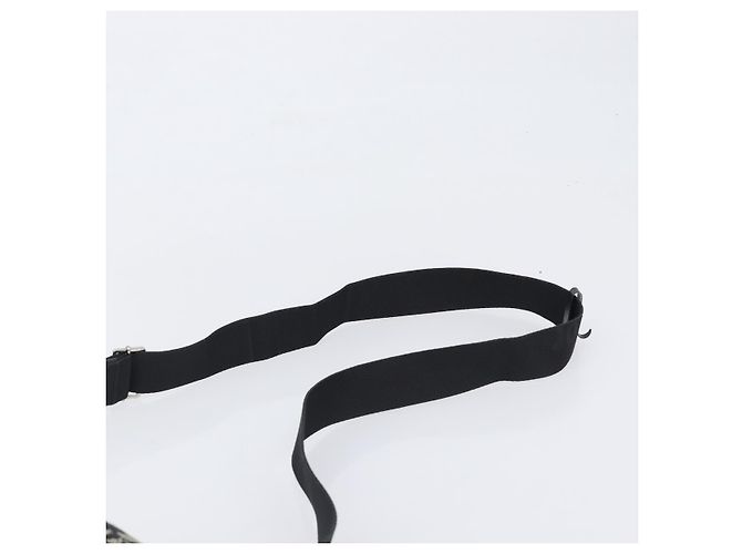 Borsa a tracolla Christian Dior Trotter Canvas Nero Argento Auth 199429 - vista 8