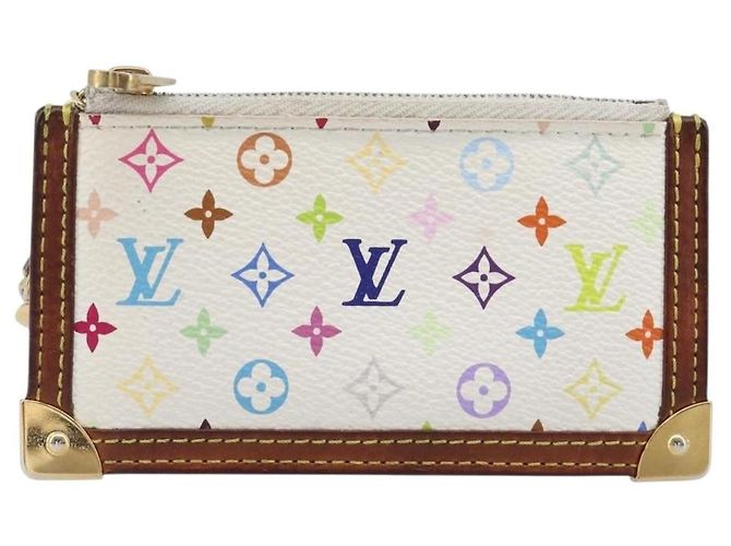 LOUIS VUITTON Multicolor Pochette Cles Coin Purse White M92655 LV Auth hk4078 Blanc - vue 13