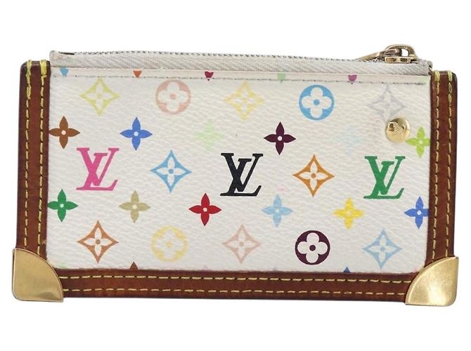 LOUIS VUITTON Multicolor Pochette Cles Coin Purse White M92655 LV Auth hk4078 Blanc - vue 2