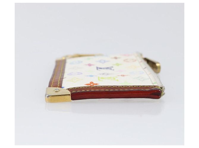 LOUIS VUITTON Multicolor Pochette Cles Coin Purse White M92655 LV Auth hk4078 Blanc - vue 3