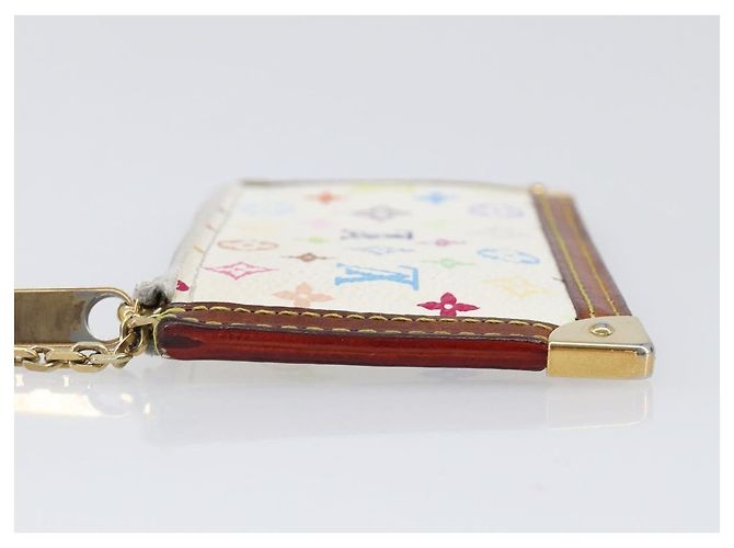 LOUIS VUITTON Multicolor Pochette Cles Coin Purse White M92655 LV Auth hk4078 Blanc - vue 4