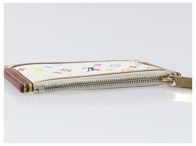 LOUIS VUITTON Multicolor Pochette Cles Coin Purse White M92655 LV Auth hk4078 Blanc - vue 5