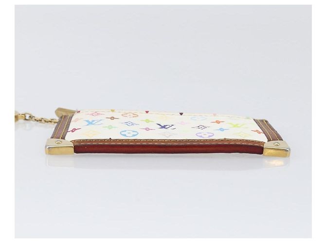 LOUIS VUITTON Multicolor Pochette Cles Coin Purse White M92655 LV Auth hk4078 Blanc - vue 6