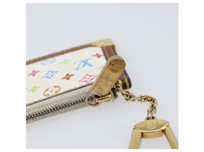 LOUIS VUITTON Multicolor Pochette Cles Coin Purse White M92655 LV Auth hk4078 Blanc - vue 8