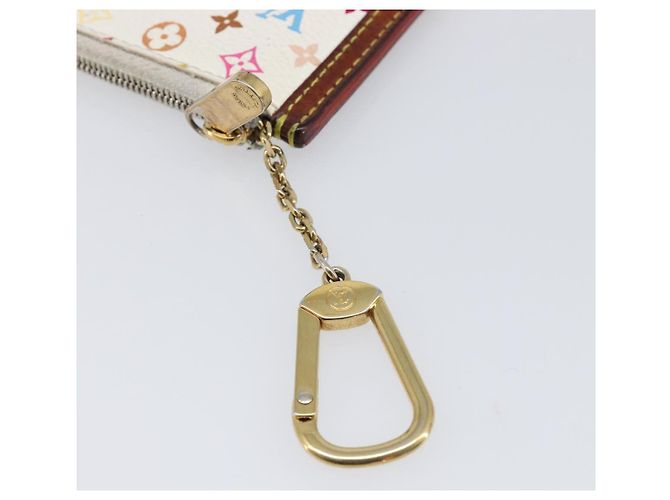 LOUIS VUITTON Multicolor Pochette Cles Coin Purse White M92655 LV Auth hk4078 Blanc - vue 9
