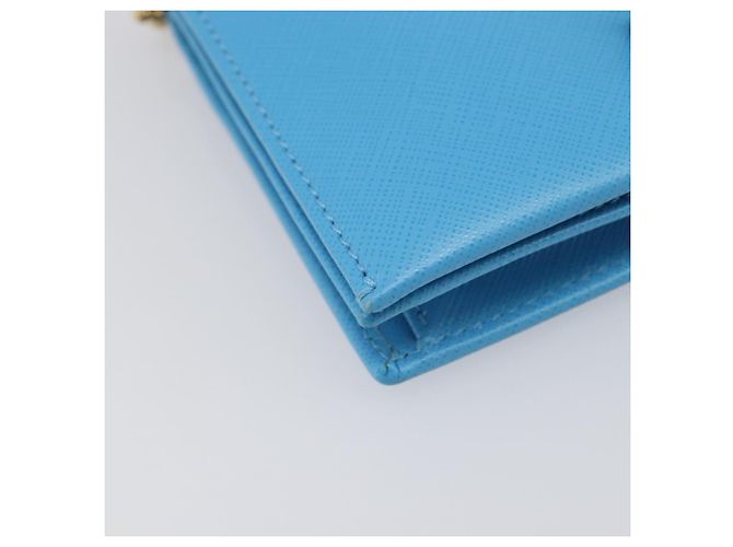 Salvatore Ferragamo Vala Chain Shoulder Wallet Leather Blue Gold Auth hk4008A D'oro - vista 14
