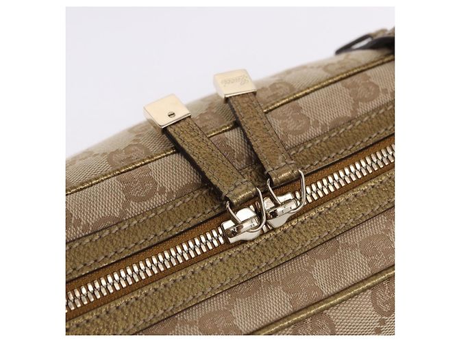 Borsa a Mano GUCCI GG Canvas Pelle Beige Oro 161720 Auth ki6809V D'oro - vista 18
