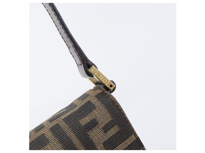 Borsa a tracolla FENDI Zucca Canvas Marrone Tono Oro Auth 199508A - vista 10