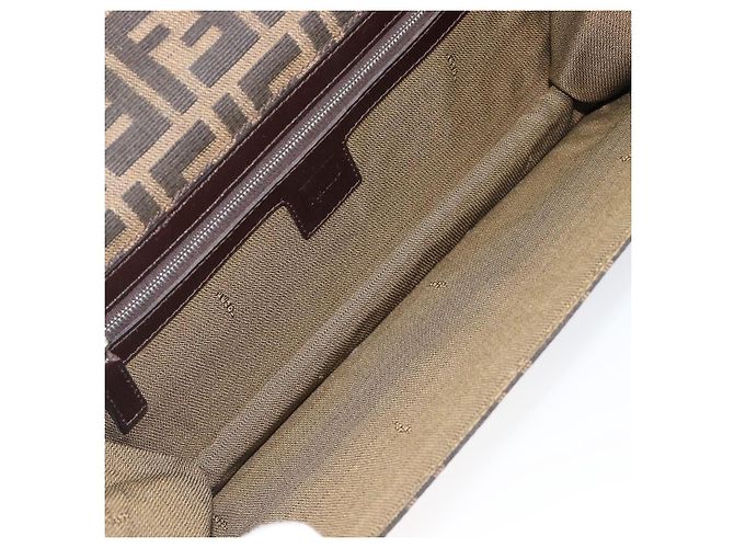 Borsa a tracolla FENDI Zucca Canvas Marrone Tono Oro Auth 199508A - vista 11