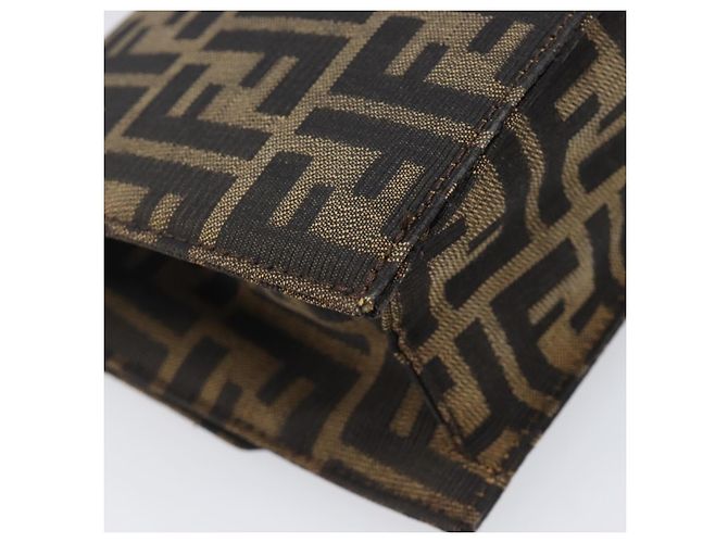 Borsa a tracolla FENDI Zucca Canvas Marrone Tono Oro Auth 199508A - vista 16
