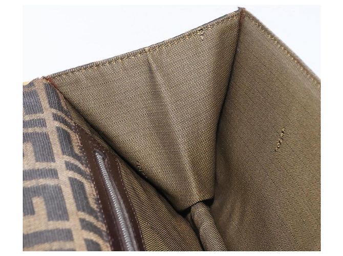 Borsa a tracolla FENDI Zucca Canvas Marrone Tono Oro Auth 199508A - vista 20