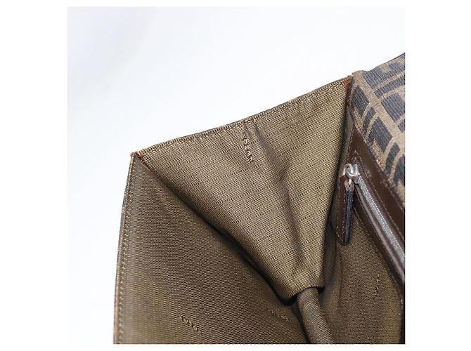 Borsa a tracolla FENDI Zucca Canvas Marrone Tono Oro Auth 199508A - vista 21