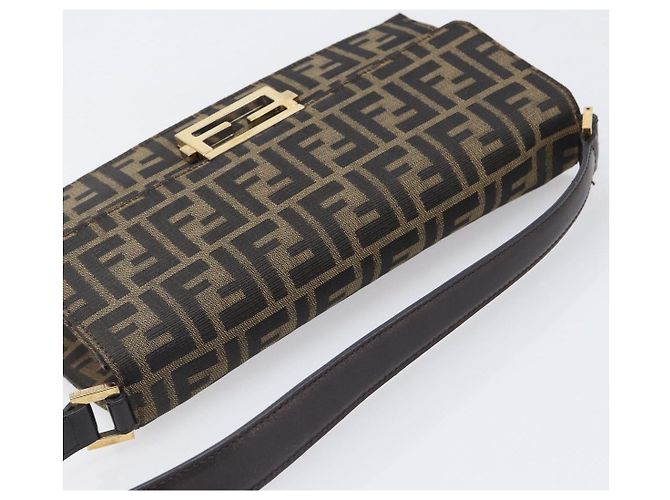 Borsa a tracolla FENDI Zucca Canvas Marrone Tono Oro Auth 199508A - vista 6
