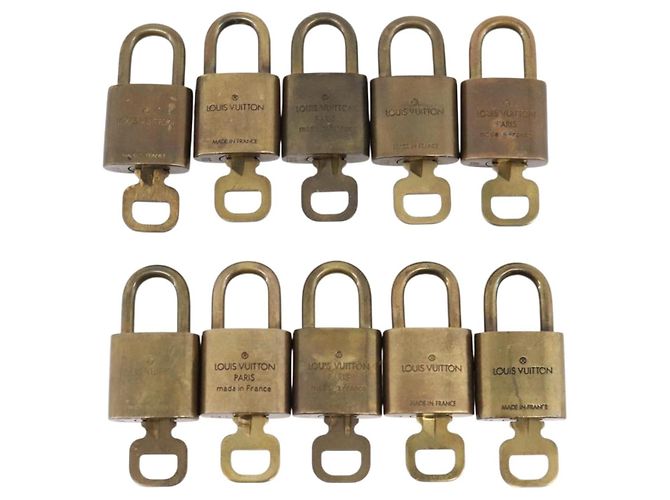 LOUIS VUITTON Set di 10 Lucchetti Lucchetto metallo Oro LV Auth 202429 D'oro - vista 3