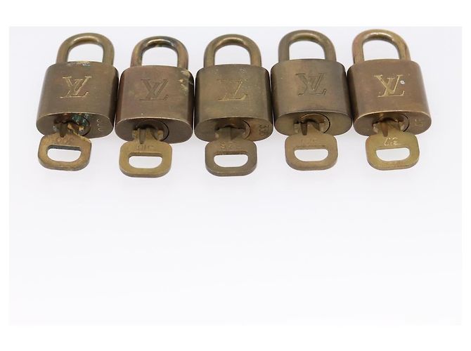 LOUIS VUITTON Set di 10 Lucchetti Lucchetto metallo Oro LV Auth 202429 D'oro - vista 4