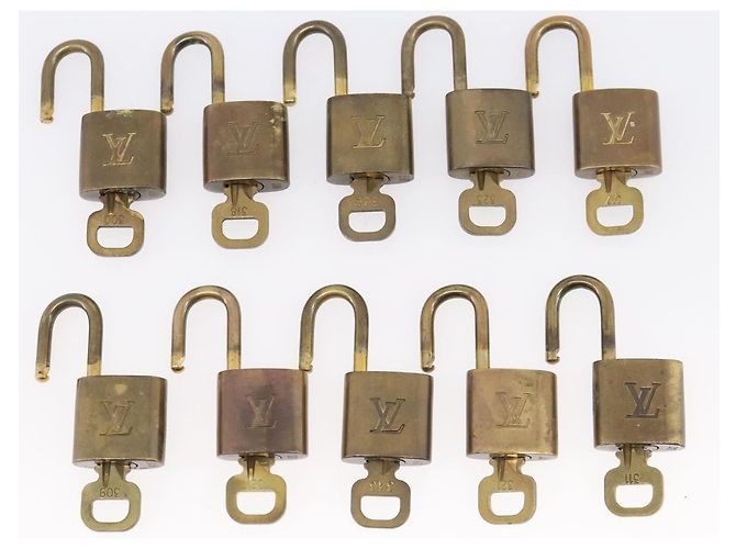 LOUIS VUITTON Set di 10 Lucchetti Lucchetto metallo Oro LV Auth 202429 D'oro - vista 8