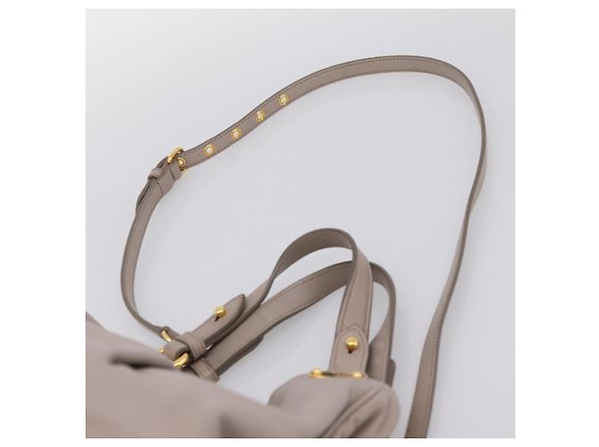 Borsa a mano Miu Miu in pelle 2way Grigio Tono Oro Auth 167574V Marrone - vista 15