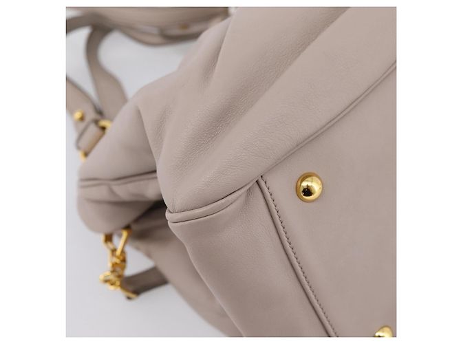 Borsa a mano Miu Miu in pelle 2way Grigio Tono Oro Auth 167574V Marrone - vista 18