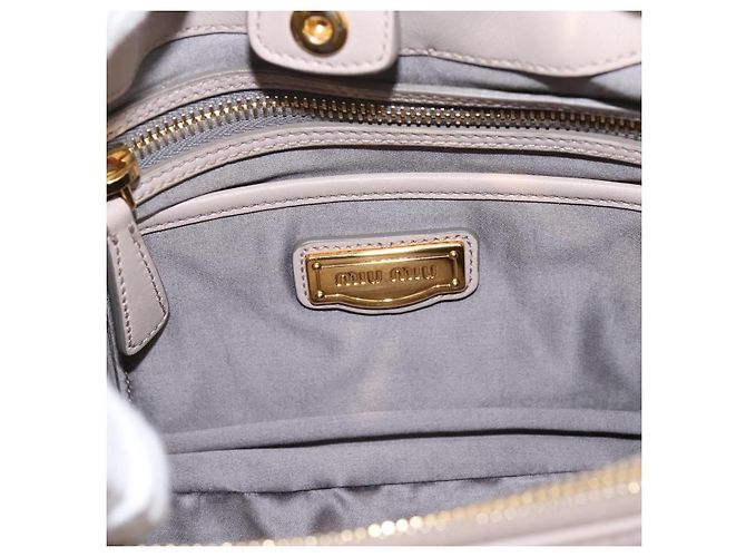 Borsa a mano Miu Miu in pelle 2way Grigio Tono Oro Auth 167574V Marrone - vista 20