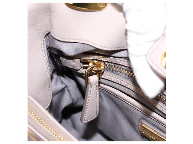 Borsa a mano Miu Miu in pelle 2way Grigio Tono Oro Auth 167574V Marrone - vista 23