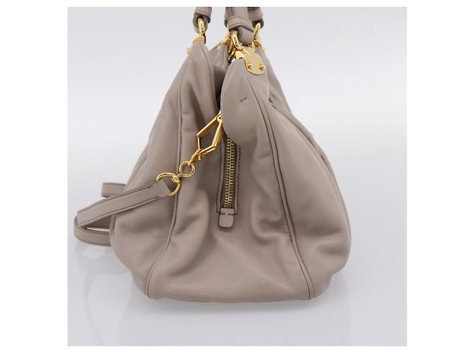 Borsa a mano Miu Miu in pelle 2way Grigio Tono Oro Auth 167574V Marrone - vista 4