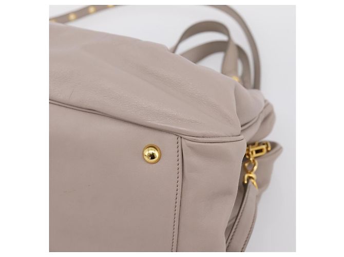 Borsa a mano Miu Miu in pelle 2way Grigio Tono Oro Auth 167574V Marrone - vista 9