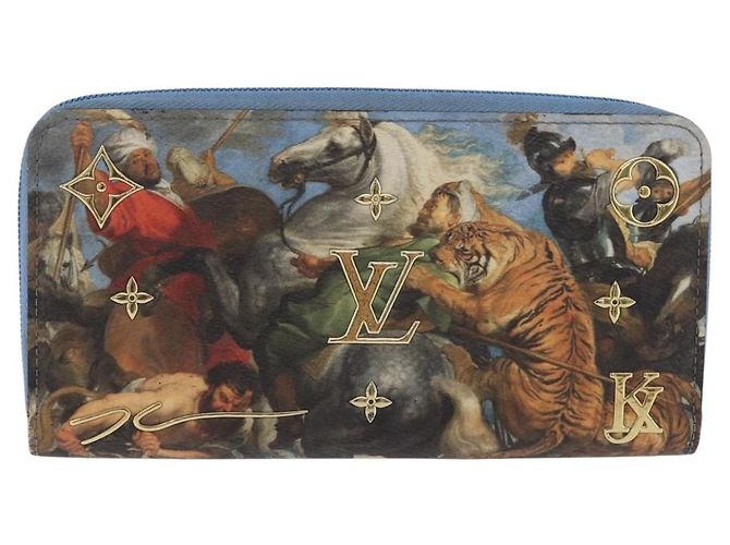 LOUIS VUITTON Rubens Tiger Hunting Zippy Wallet Light Blue M64603 Auth 200400M Blu chiaro - vista 2