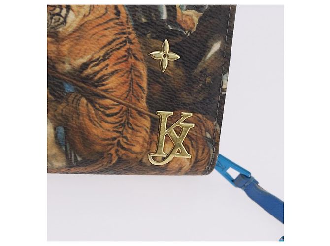 LOUIS VUITTON Rubens Tiger Hunting Zippy Wallet Light Blue M64603 Auth 200400M Blu chiaro - vista 20