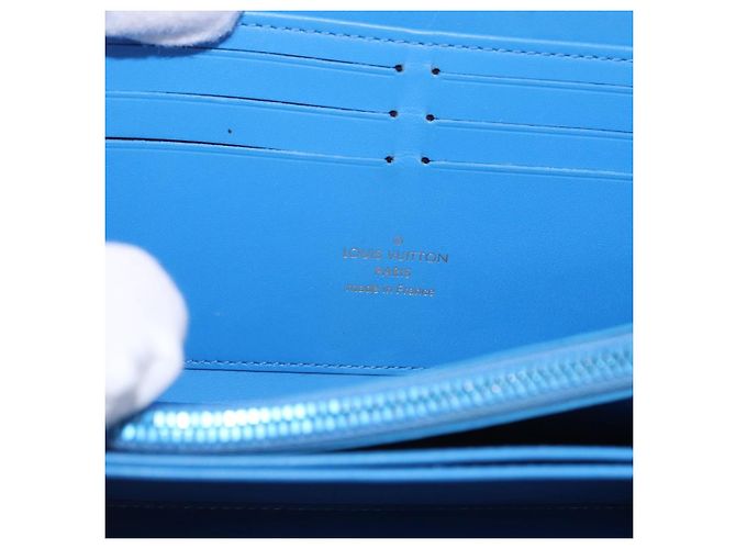 LOUIS VUITTON Rubens Tiger Hunting Zippy Wallet Light Blue M64603 Auth 200400M Blu chiaro - vista 21