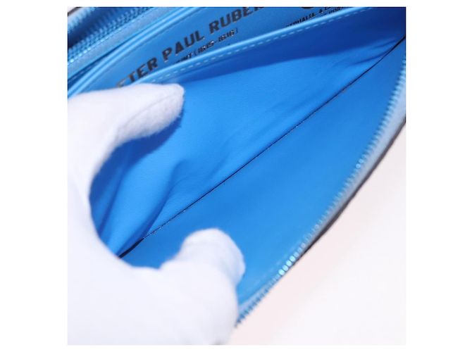 LOUIS VUITTON Rubens Tiger Hunting Zippy Wallet Light Blue M64603 Auth 200400M Blu chiaro - vista 26