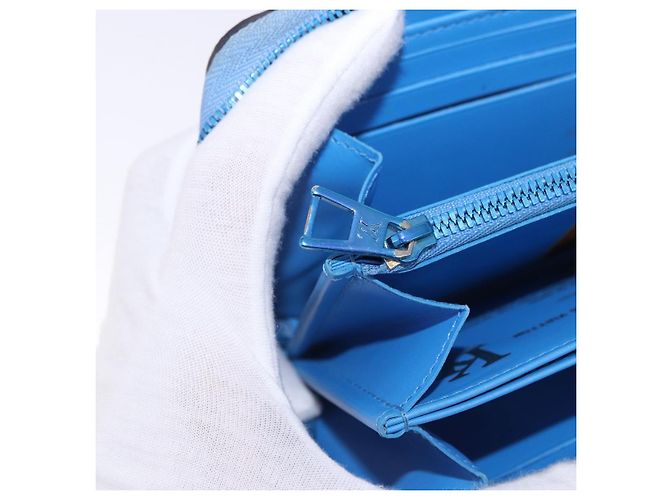 LOUIS VUITTON Rubens Tiger Hunting Zippy Wallet Light Blue M64603 Auth 200400M Blu chiaro - vista 27